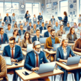 DALLE 2024-05-13 13.24_.58 - An illustration for an article about the DIGI pro firmu project depicting a modern digital classroom filled with Caucasian adults_. The scene shows _.png